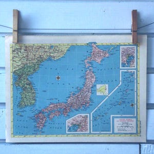 1955 Vintage Karte von Japan