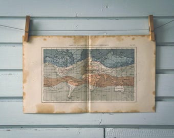 1872 Vintage World Map