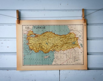 1941 Vintage Map of Turkey
