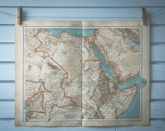 1906 Vintage Northeast Africa Map