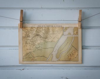 1887 Vintage Thebes Map