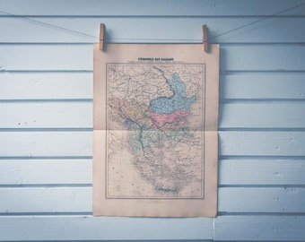1887 Vintage Map of the Balkans