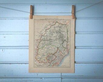 1895 Vintage Southeast Africa Map