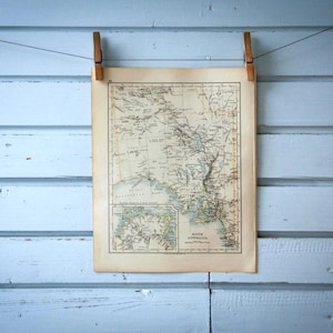 Vintage kaart van New South Wales en Victoria uit 1901