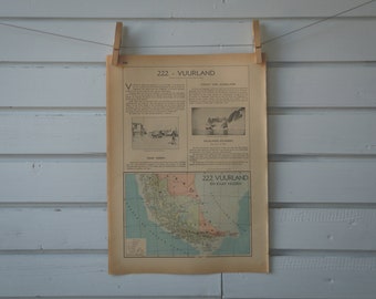 1941 Vintage Tierra del Fuego Map