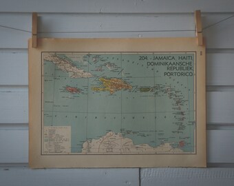 1941 Vintage West Indies Map