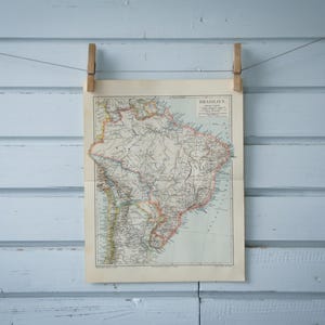 1907 Vintage Karte von Brasilien