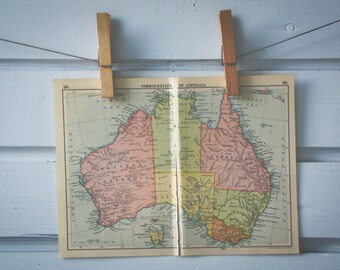 1910s Vintage Map of Australia