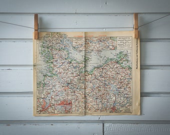 1936 Vintage Northwest Germany Map