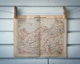 1884 Vintage North Poland Map