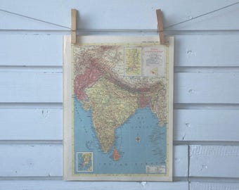 1955 Vintage Map of India
