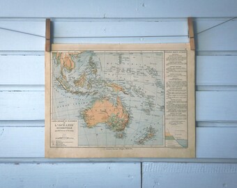 1886 Vintage Australia & West Oceania Map