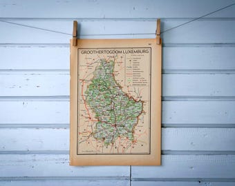 1941 Vintage Luxembourg Map