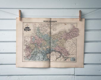 1887 Vintage Map of Germany