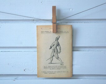 1917 Vintage Fencing Lithograph Illustration