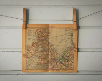 1943 Vintage Map of United Kingdom & Ireland