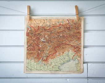 1903 Vintage Map of Western Alps