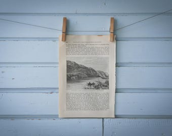 1897 Vintage Devils River Lithograph Illustration