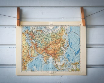 1956 Vintage Map of Asia