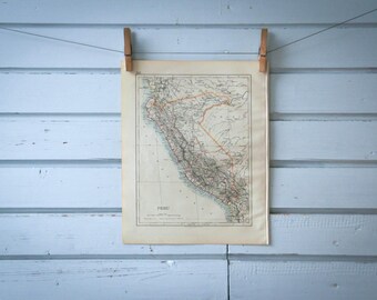 1901 Vintage Peru Map
