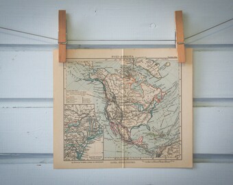 1893 Vintage North America Map