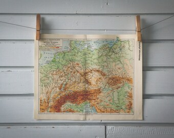 1936 Vintage Central Europe Map