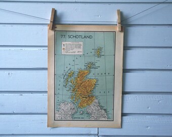 1941 Vintage Map of Scotland
