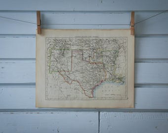 1901 Vintage Map of Texas