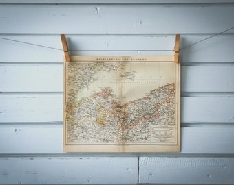 1887 Vintage North Germany & Poland Map
