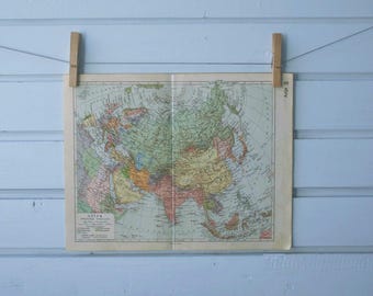 1938 Vintage Map of Asia