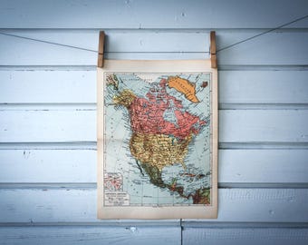 1936 Vintage North America Map