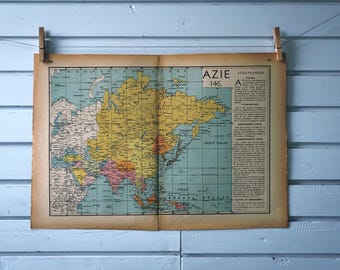 1941 Vintage Map of Asia