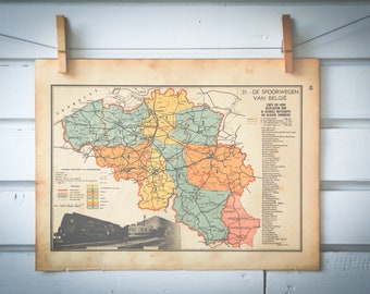1941 Vintage Belgium Map