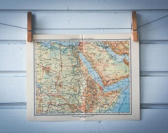 1956 Vintage Northeast Africa Map