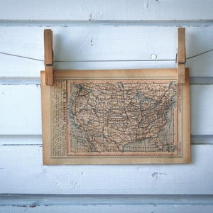 Carte des Etats-Unis vintage 1921