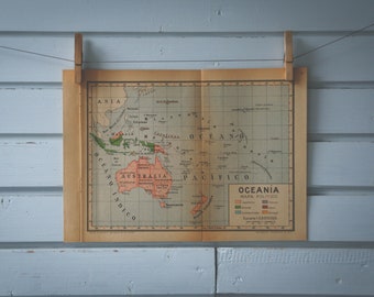 1946 Vintage Oceania Map