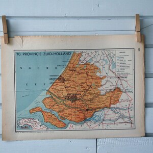 1941 Vintage Map of Dutch South Holland Province