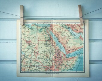1959 Vintage Northeast Africa Map