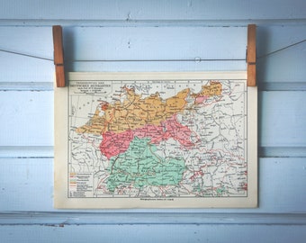 1925 Vintage German Dialects Map