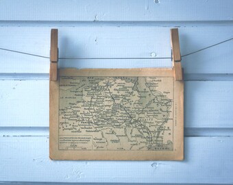 1922 Vintage Map of WW1 French-German Battle Lines