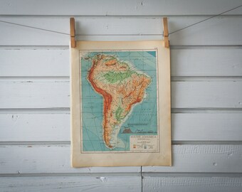 1901 Vintage South America Map