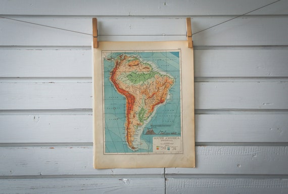 1901 Vintage South America Map