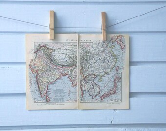 1933 Vintage India, Indochina & China Map of India