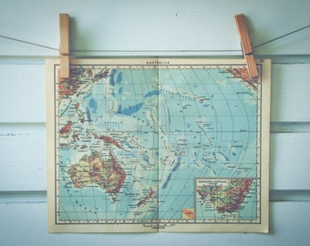 1951 Vintage Oceania Map
