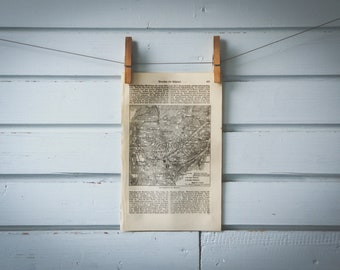 1887 Vintage Map the Battle of Waterloo