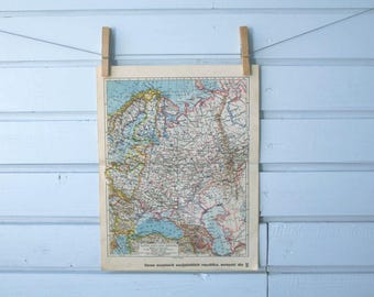 1938 Vintage Map of Russia