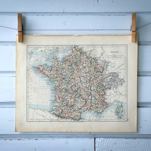 Mapa antiguo de Francia de 1904