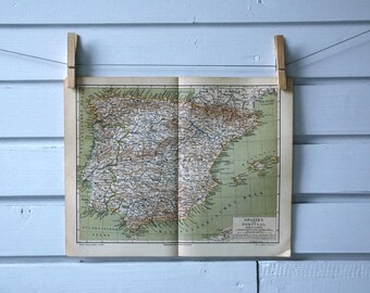1890 Vintage Map of Spain