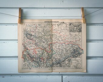 1884 Vintage East Germany Map