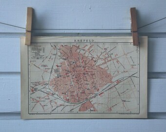 1894 Vintage Krefeld Map